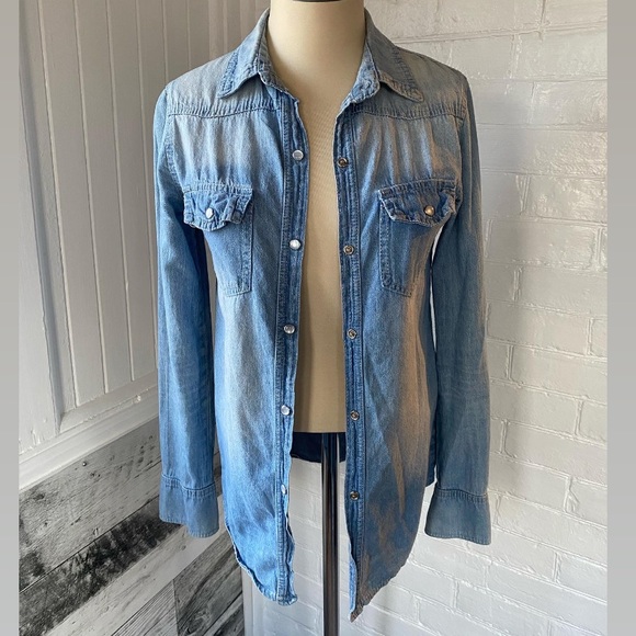 Denim snap up shirt - Picture 5 of 7